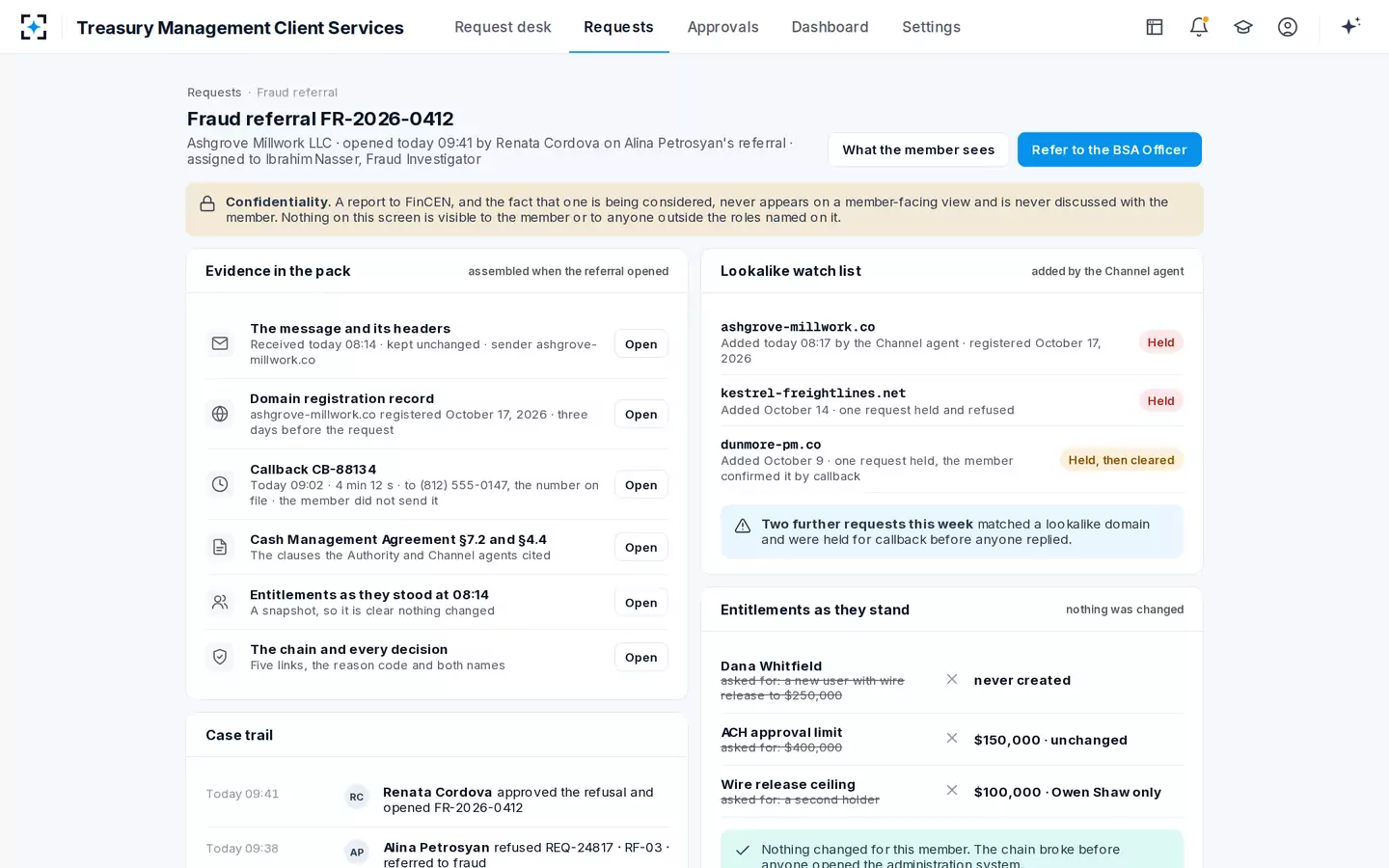 Treasury Management Client Services — The referral, already packed