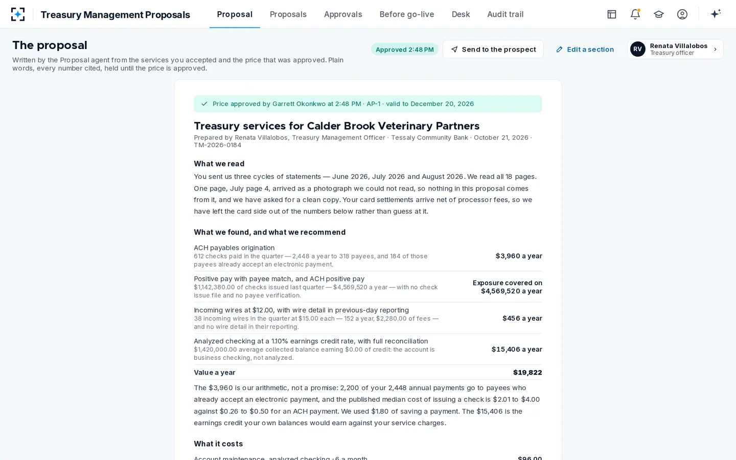 Treasury Management Proposals — The proposal, in plain words