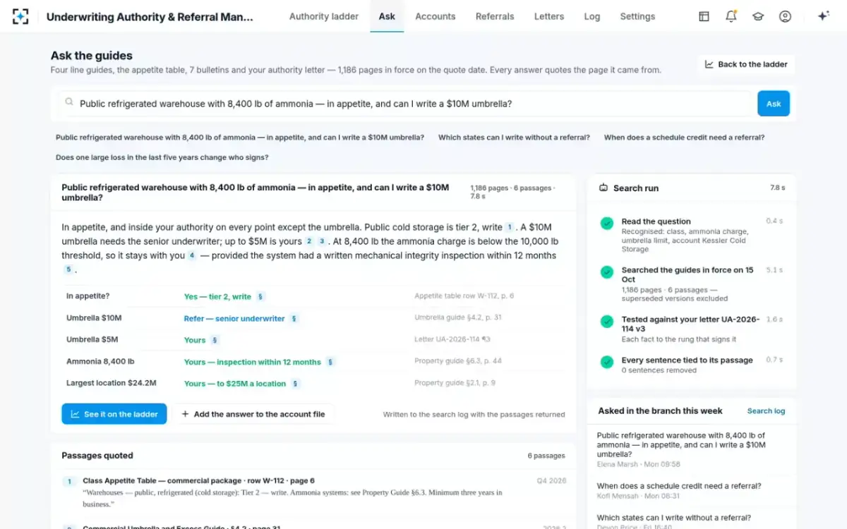 Underwriting Authority & Referral Management — Ask the guides