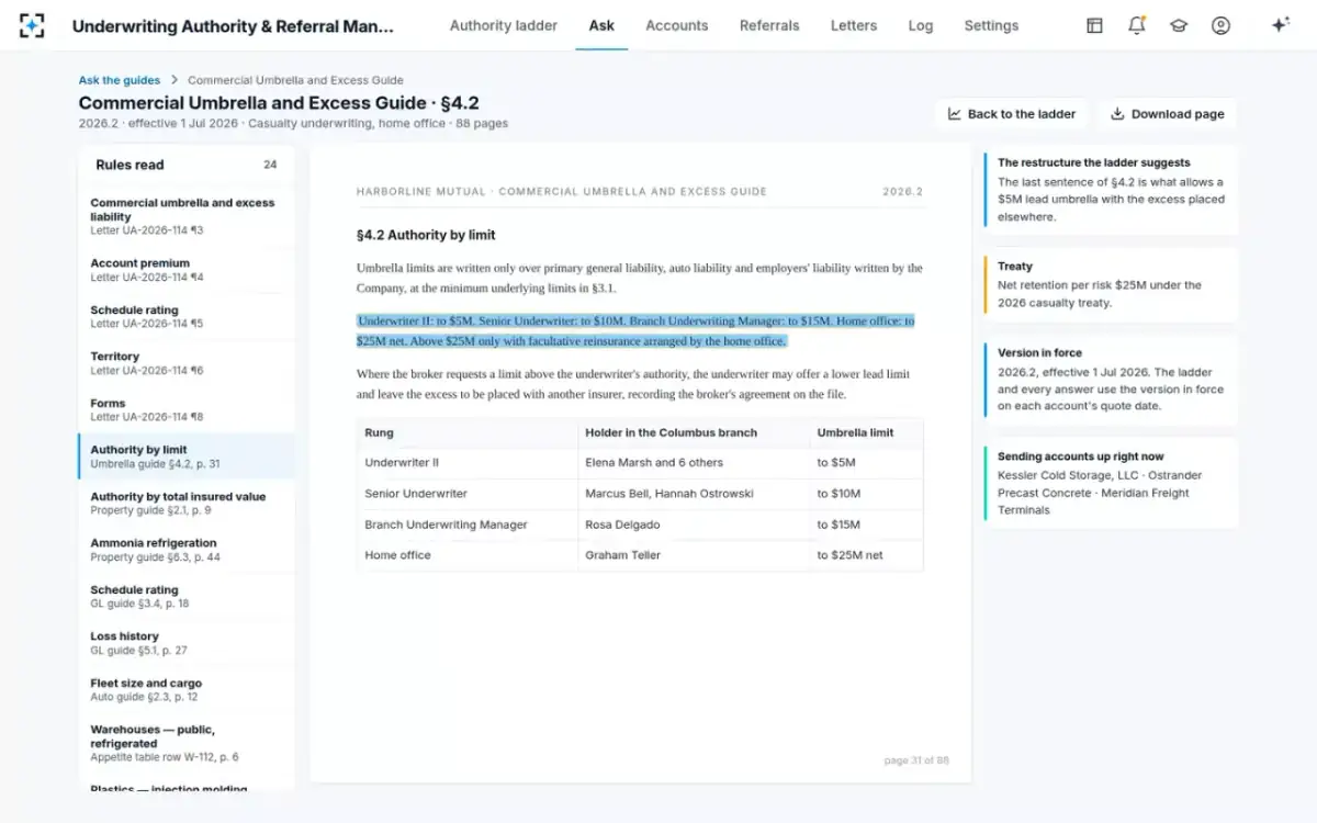 Underwriting Authority & Referral Management — The guide page