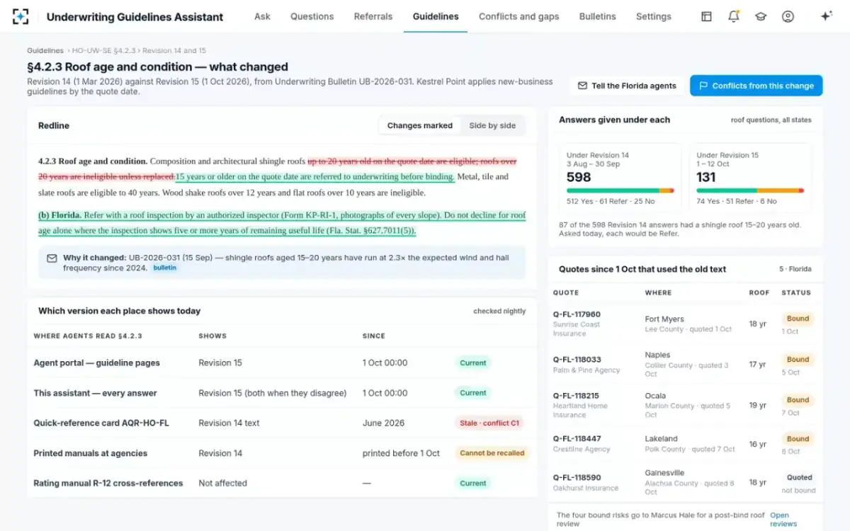 Underwriting Guidelines Assistant — Compare revisions