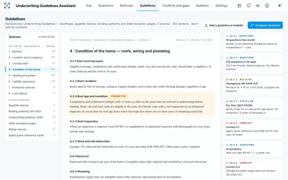 Underwriting Guidelines Assistant — The guidelines