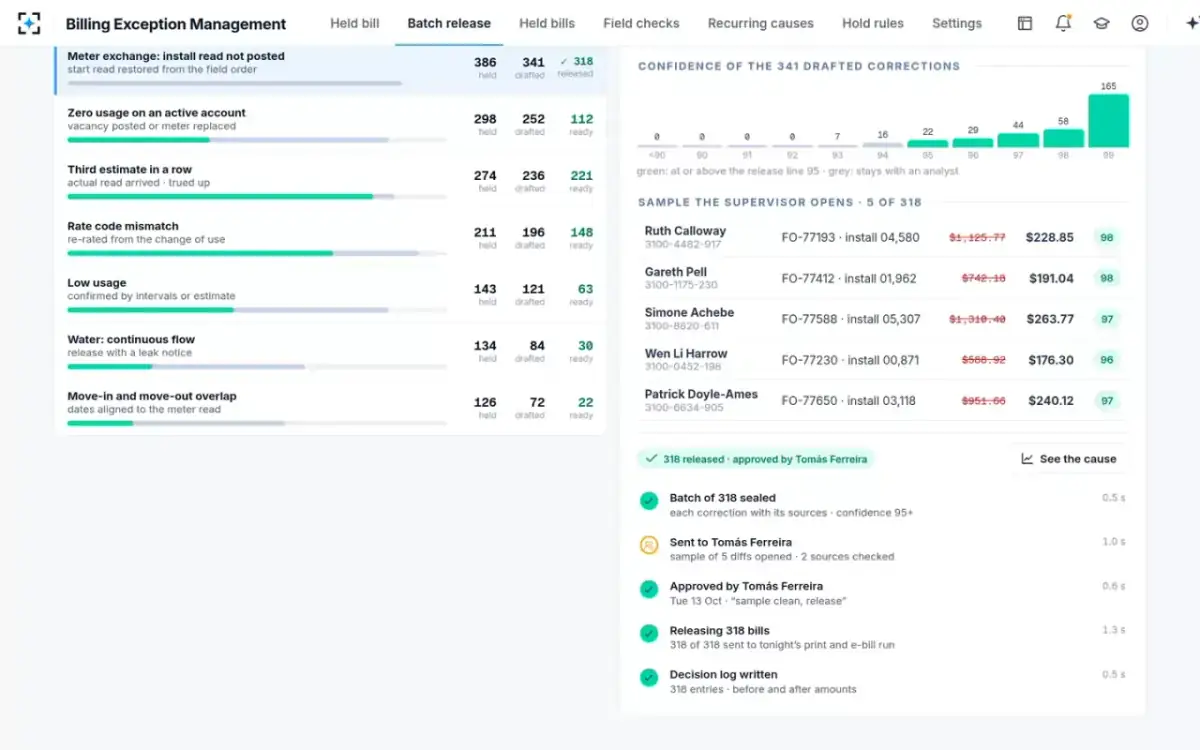 Billing Exception Management — A batch signed once