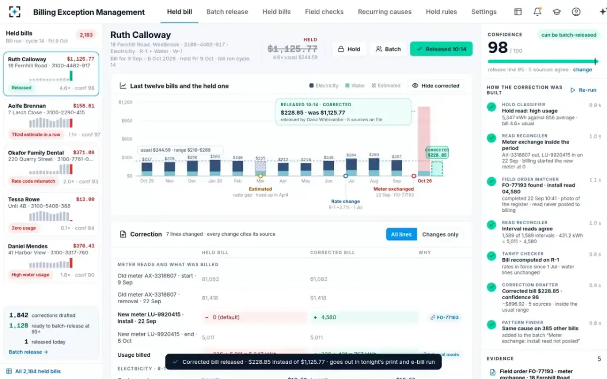 Billing Exception Management — Released with one click