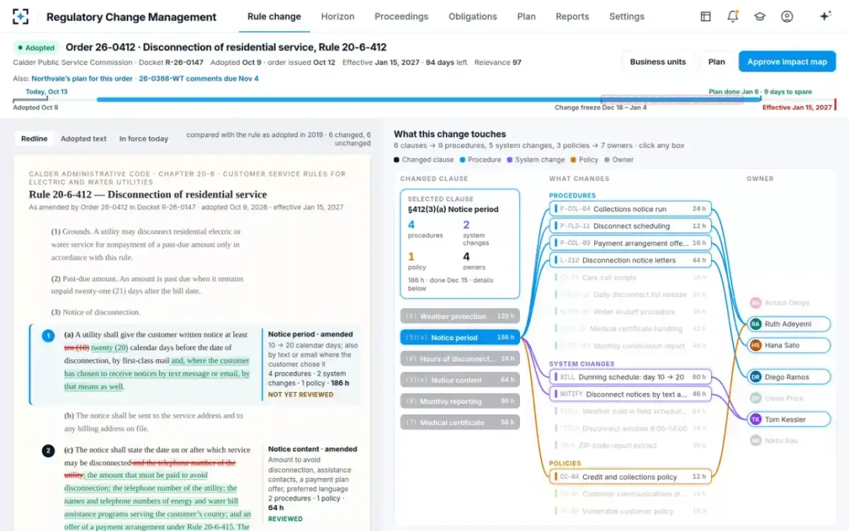 Regulatory Change Management — One clause, its paths lit