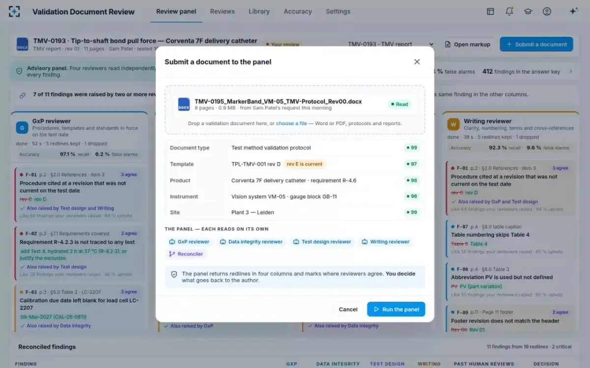 Validation Document Review — Submit a document