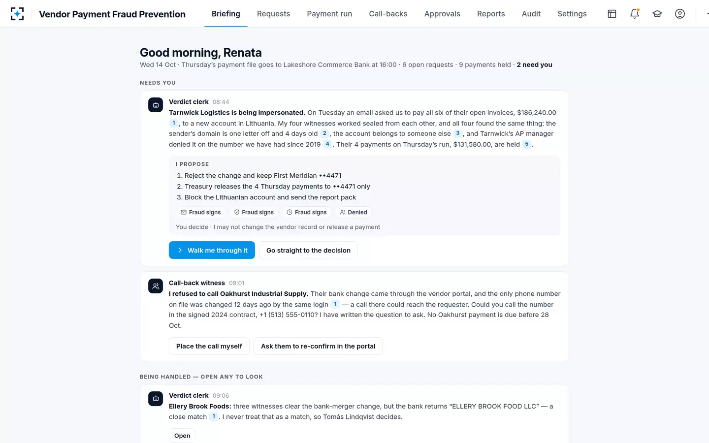 Vendor Payment Fraud Prevention — The briefing