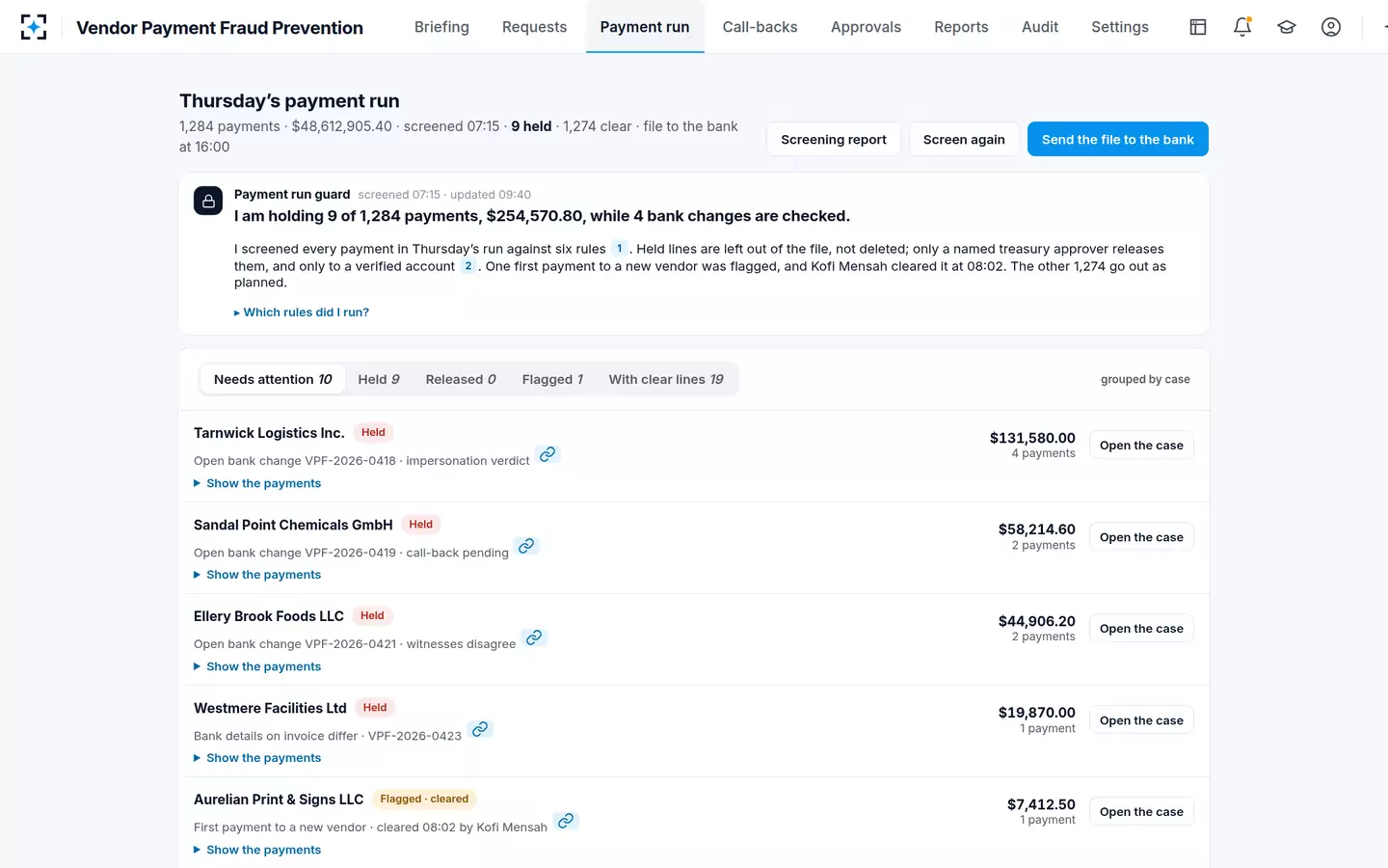 Vendor Payment Fraud Prevention — The payment run guard
