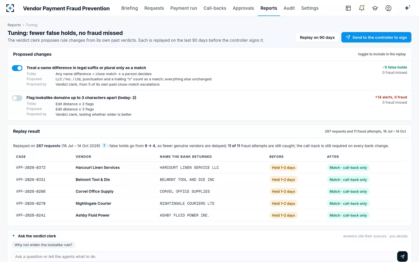 Vendor Payment Fraud Prevention — Fewer false holds, no fraud missed