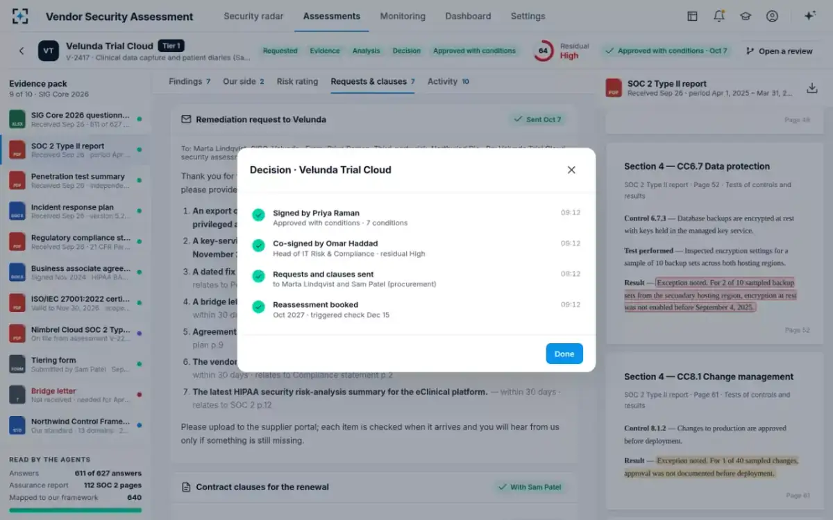 Vendor Security Assessment — Signed and co-signed