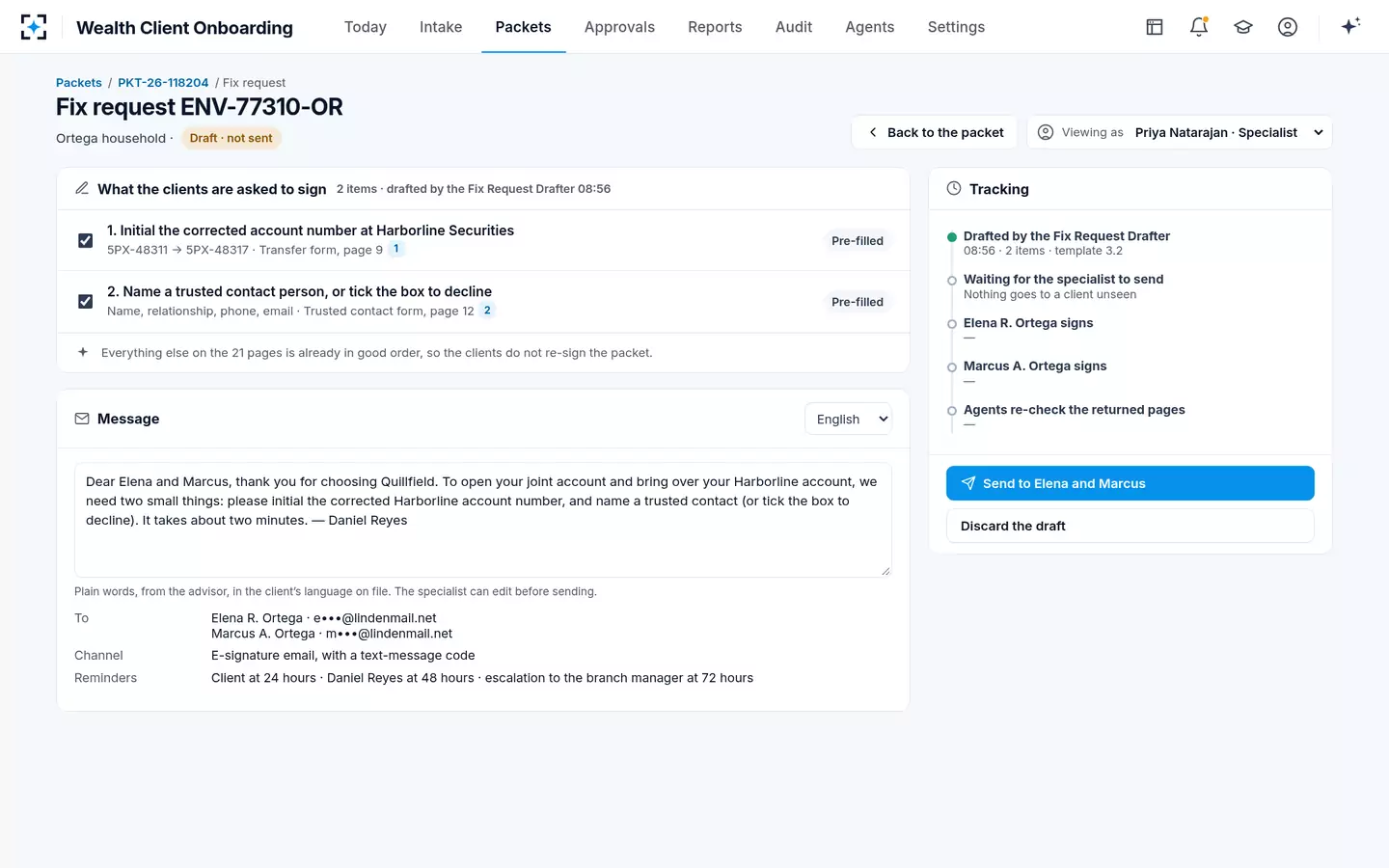 Wealth Client Onboarding — The fix request