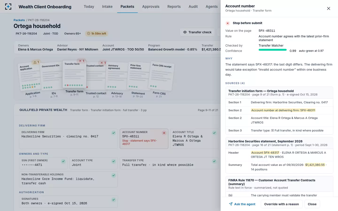 Wealth Client Onboarding — One stamp, its sources