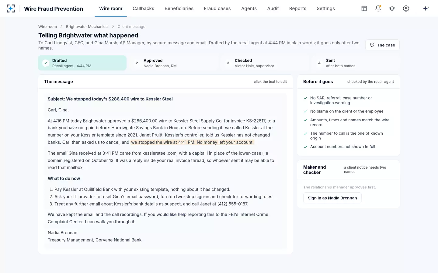 Wire Fraud Prevention — The client told in plain words