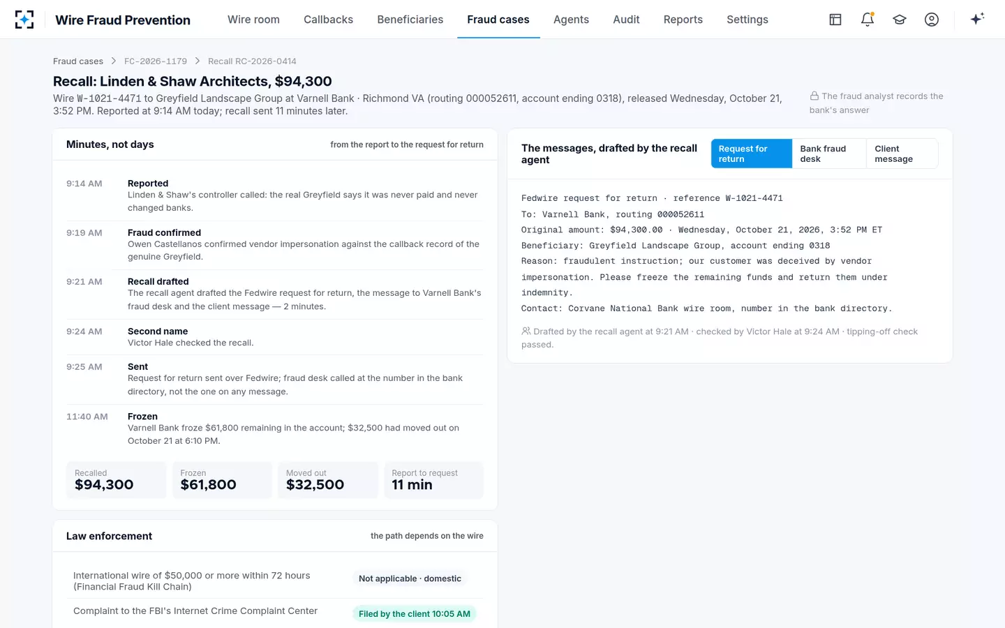 Wire Fraud Prevention — The wire recall process, in minutes
